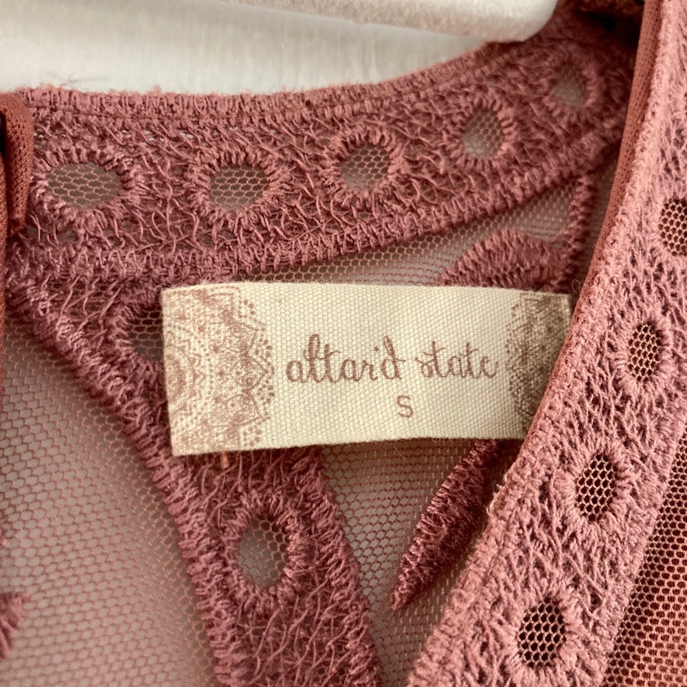 Altar’d State Lace Dress Purple Sheer Back - Picture 4 of 6